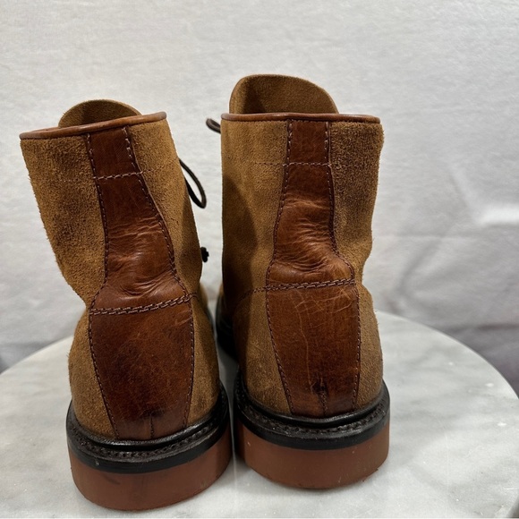 Frye Wallace brown suede lace up boot leather distressed - Picture 13 of 15